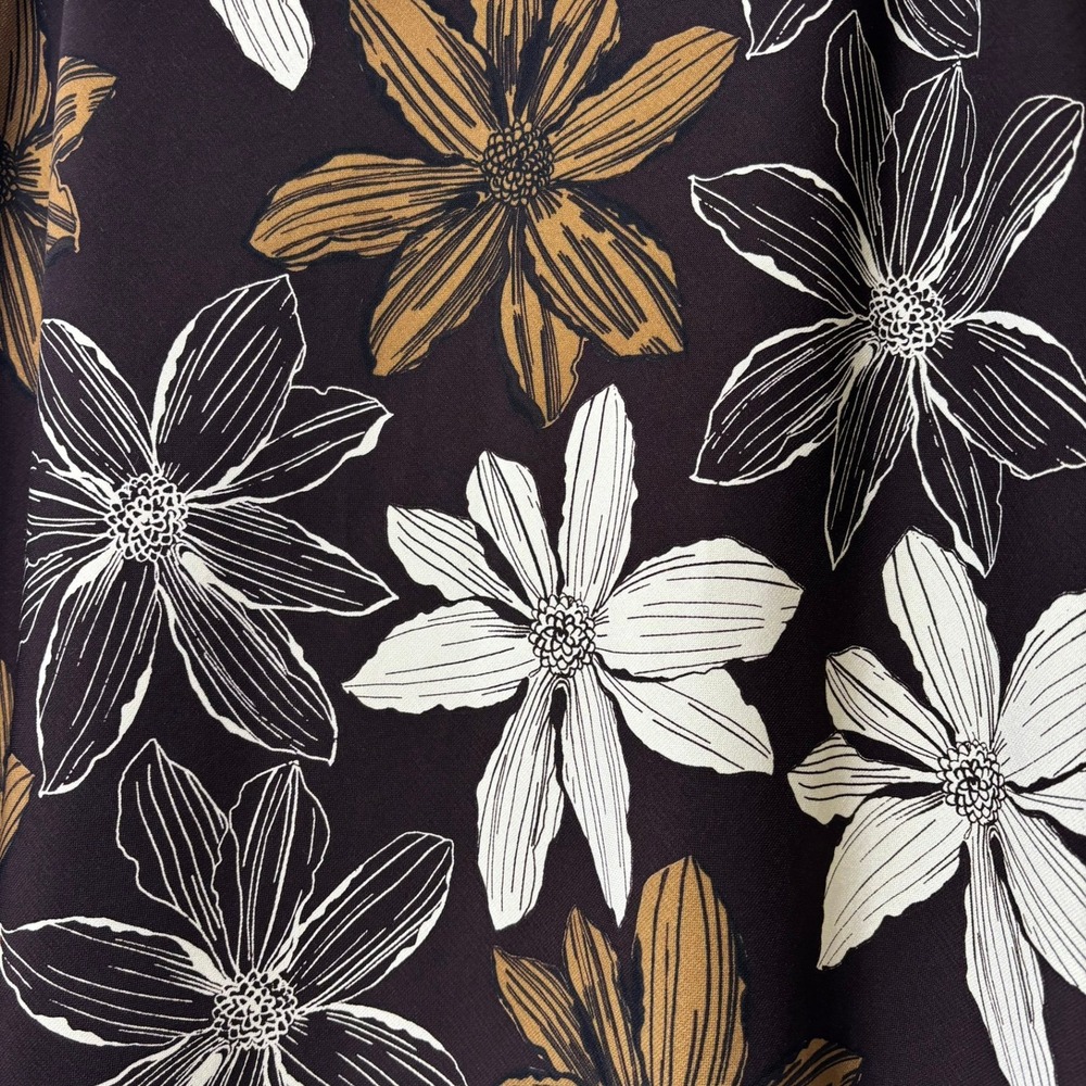 Old Navy Floral A-Line Skirt Womens 4‎ Brown Vintage 2002 Knee Length Lined - Picture 4 of 6